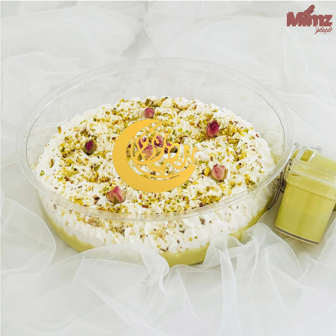 Pistachio Rose Leche with Ramadan Topper